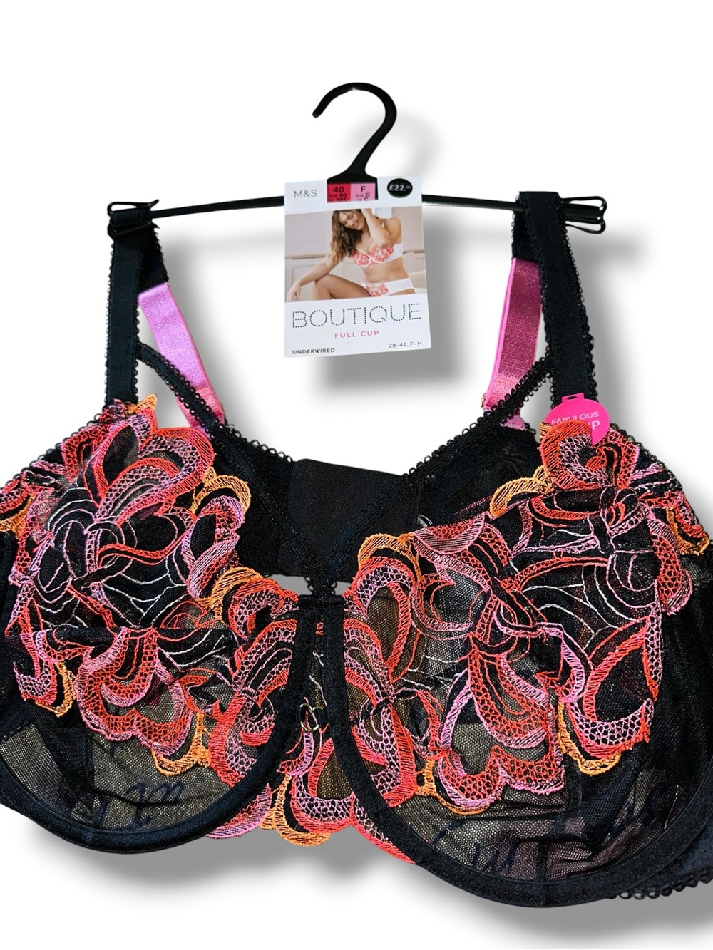 Marks & Spencer 40F M&S Boutique Full Cup Underwired Bra Embroidered Luxury